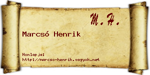 Marcsó Henrik névjegykártya