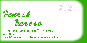 henrik marcso business card